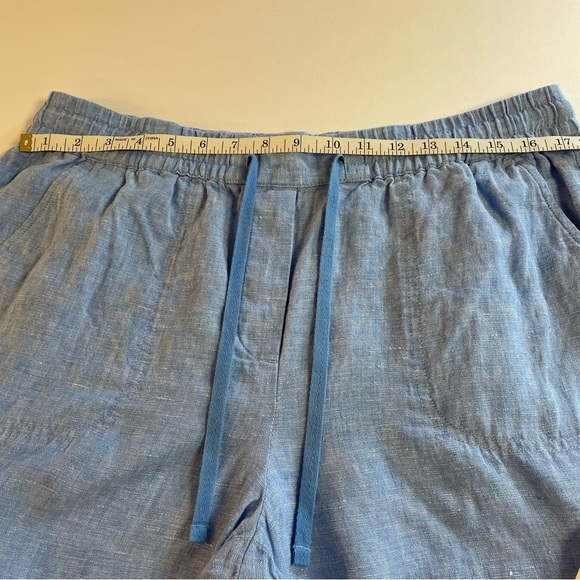 Talbots Women's 100% Linen Drawstring Pull On Pants Blue Size Large - Picture 14 of 14